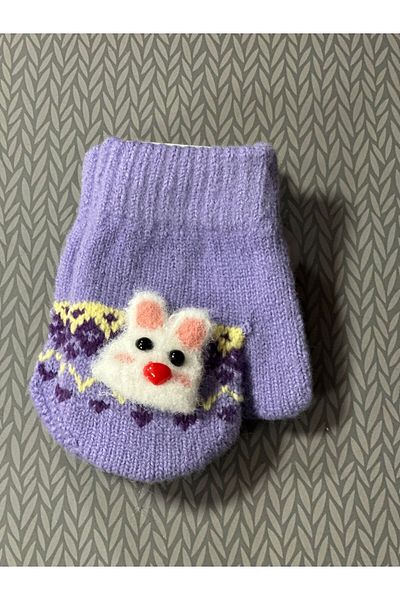 Kitti 1-3 Years Angora Rabbit Girl's Gloves Baby Gloves Flexible Gloves