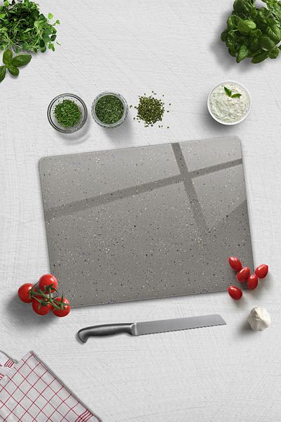 Decorita Glass Cutting Board - Glass Cutting Board |   Ceramic Pattern - Dark Background |   30cm X 40cm
