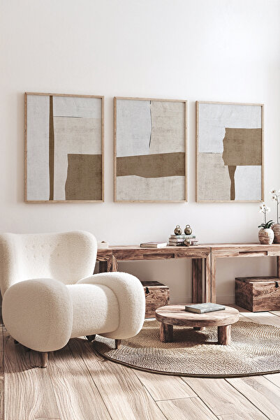 Artavessa Gerçek Ahşap Çerçeveli 3 Parça 3D Poster Tablo Seti - ERSY3SET2