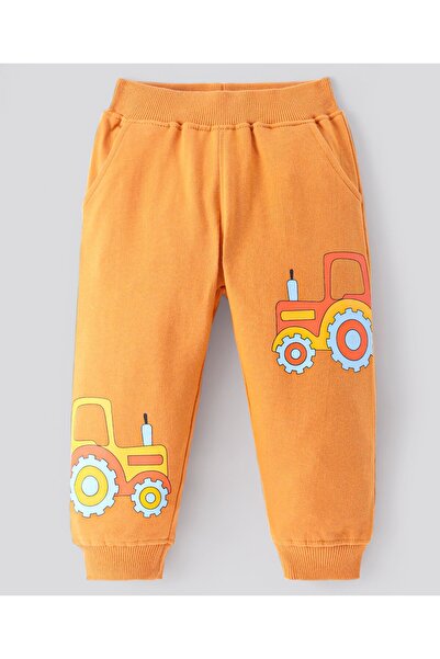 Bonfino Bonifino 100% Cotton French Terry Printed Track pant, Pack Of 2 - Blue/ Orange