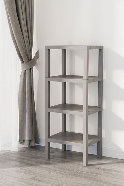 Omaş Household Product Ombeg ديكور 4 طبقات من البلاستيك متعدد الأغراض منظم الحمام وعاء الزهور رف الكتب أنثراسايت