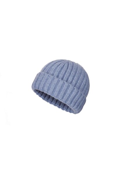 Fonem Unisex Sarrow Beret Fo 2569 Blue Premium - Flexible Ribbed Knitted, Fol...