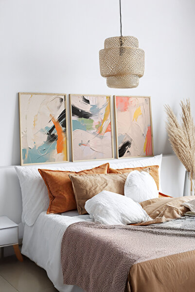 Artavessa Gerçek Ahşap Çerçeveli 3 Parça 3D Poster Tablo Seti - ERSY3SET11