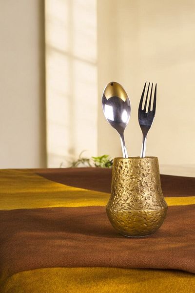 Evene Decorative Spoon Holder - Countertop and Gold Tumbled Cylinder, Color Model 15