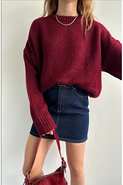 yeditepe fashion Pulover de tricotat oversize pentru femei, cu decolteu crew,...