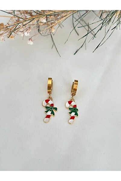 mibrillo Çelik Yeni Yıl Yılbaşı Küpesi ( Sadece Halka Kısmı Çeliktir )