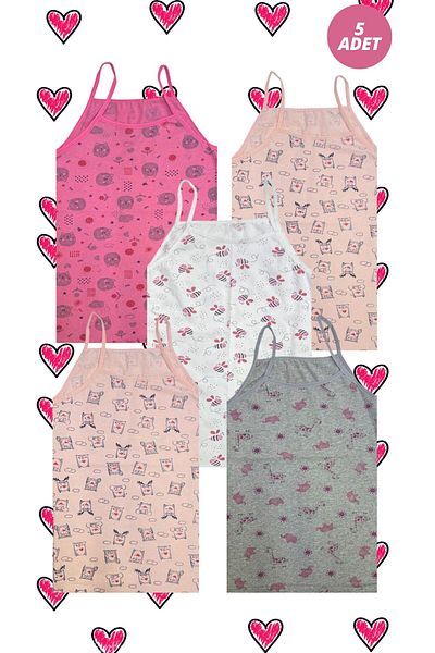 EXMOOR 5 Patterned Cotton Girls' Undershirt