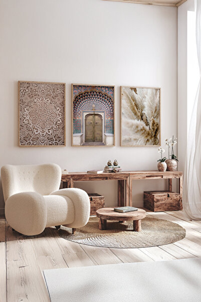Artavessa طقم لوحات ملصقات ثلاثية الأبعاد مكون من 3 قطع بإطار خشبي حقيقي - ER...