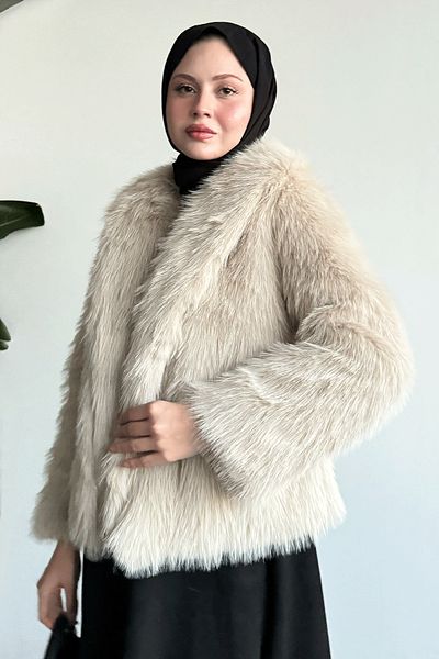 InStyle Lined Short Beige Fur