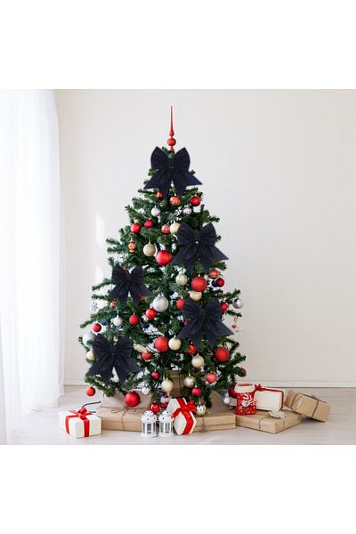 KBK MARKET 25 cm X 25 cm Black Bow Ornament - 1 Piece