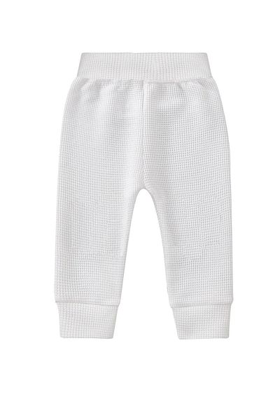LUESS Girls - Waffle Print White Cotton Pants with Elastic Waist and Legs (3-4 Years 8-9 Years)