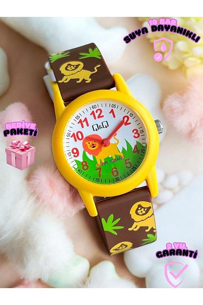 Q&Q Children's Eylence Figured Wrist Watch with 10 Atm Water Resistant Silicone Bands - 22A.019Vy