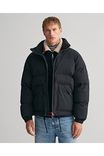 Gant Erkek Siyah Dik Yaka Kapitone Mont