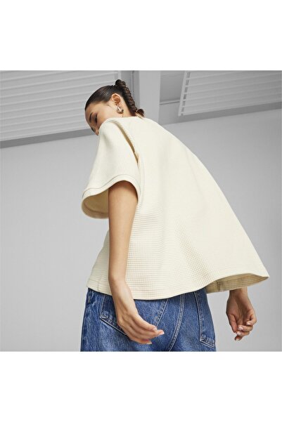 Puma Infuse Relaxed γυναικείο μπλουζάκι εκρού με στρογγυλή λαιμόκοψη