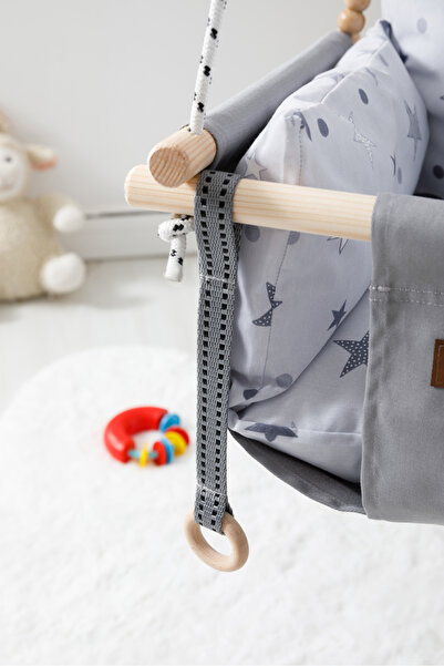 babywho Bw2210 - Ahşap Çocuk Salıncak - Emniyet Kemerli - Ev Salıncağı