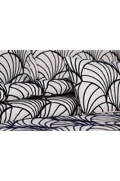 Bonne Maison Eva Navy Blue 4 Piece Embroidered Bedspread Set