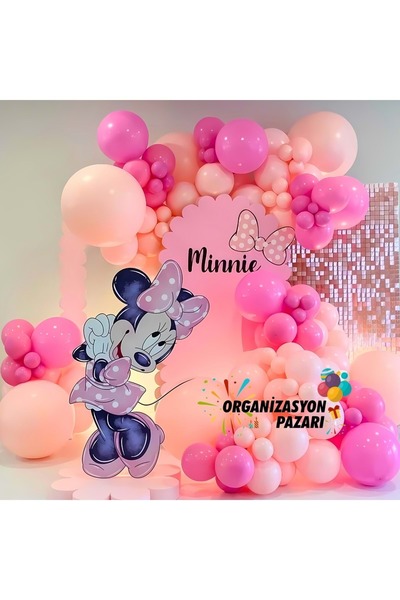 Organizasyon Pazarı Balon Seti Şeker Pembe-Makaron Somon 100 Lü Balon Zinciri...