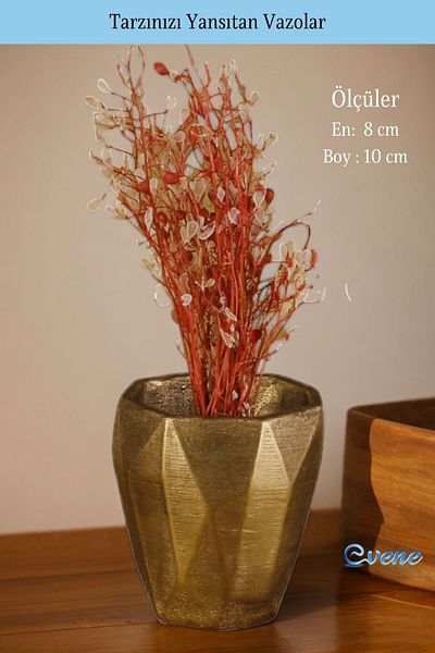 Evene Small Vase - Table Top and Home Decoration, Gold Antique Color Model 41