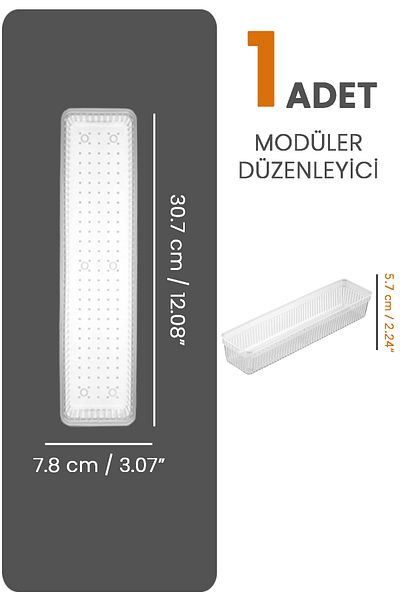 Meleni Home Διαφανές αρθρωτό συρτάρι και οργάνωση - 30,7 x 7,8 cm Οργανωτής μπάνιου και γραφείου