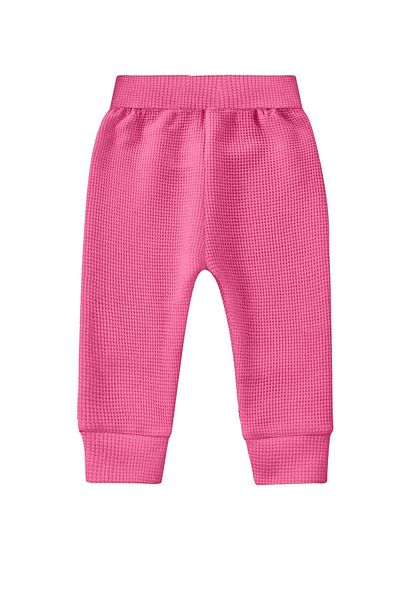 LUESS Girl's Waffle Waist and Elastic Cotton Trousers - Pink (3-4 Years 8-9 Years)