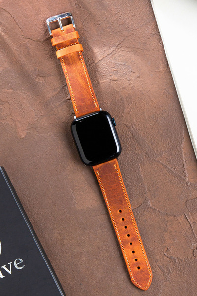 vagave Apple Watch 44 45 46 49 Mm Ultra Uyumlu Deri Kordon 3 4 5 6 7 Se 8 9 10 Saat Kayışı - Crazy