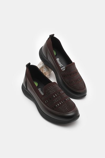 Tonny Black Women's Coffee Comfortable Fit Mother Shoes