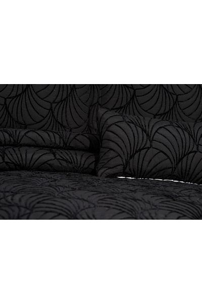 Bonne Maison Eva Black 4 Piece Embroidered Bedspread Set