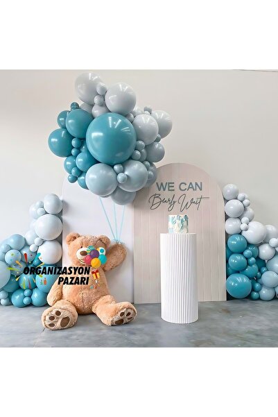 Organizasyon Pazarı مجموعة سلسلة بالونات باللون الأزرق العميق 100 قطعة