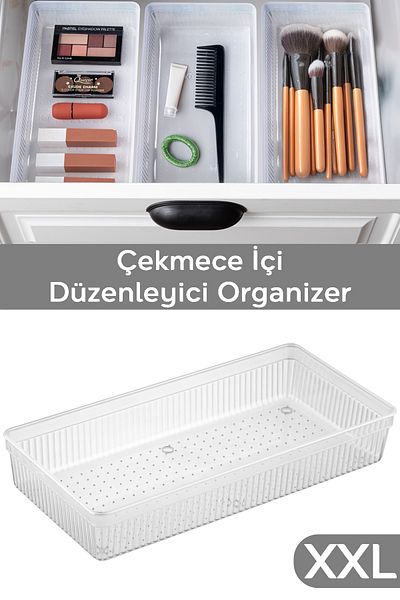 Meleni Home Διαφανές αρθρωτό συρτάρι και οργανωτής - 30,5x15 cm Σετ νεσεσέρ μπάνιου