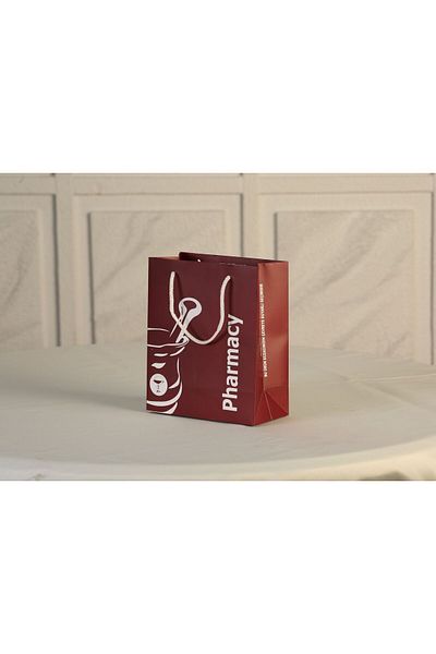 ÇABUKLAR Claret Red Gusseted Cardboard Bag - 20X10X23.5 Cm, 25 Pieces