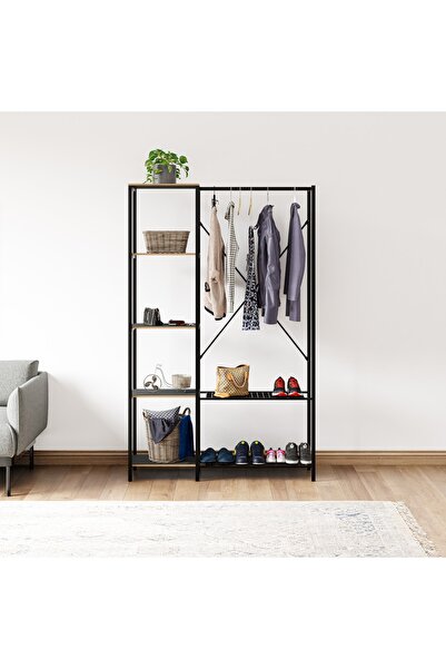 Güzelkan Çok Amaçlı Metal Ayaklı Raflı Dolap Ayakkabılık Portatif Portmanto G...