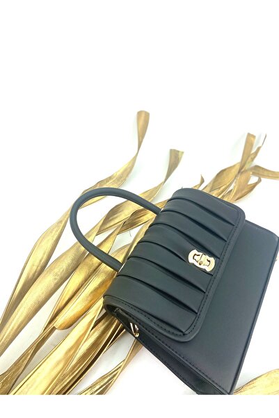 Seniorah Black Patterned Women's Bag with Strap - for Shoulder and Hand