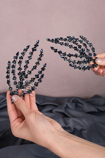 Hayalperest boncuk Jewelled Bridal Henna Hair Accessory with Double Comb Buckle