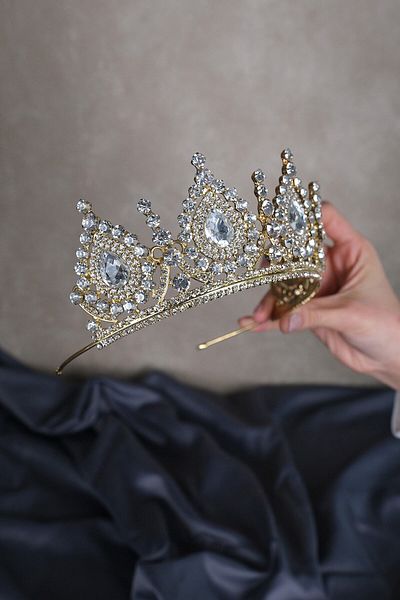 Hayalperest boncuk Ahu Drop Crystal Jewelled Bridal Henna Crown