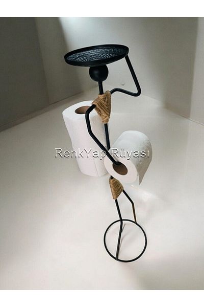 RENKYAPI Ποιοτική θήκη για ρολό τουαλέτας μαύρου ποδιού Θήκη για ρολό τουαλέτας Wc Ανθεκτική στη σκουριά Ανταλλακτική βάση για ρολό τουαλέτας