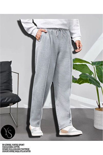 yx yustex sport GRİ Baggy Erkek Eşofman Altı Casual Comfort Rahat