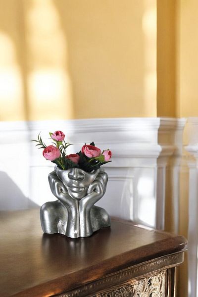 Evene Small Vase - Table Top Home Decoration, Silver Antique Color Model 28