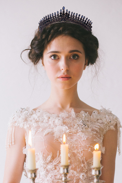 Limelia Model Antares Coroana de nuntă prințesă cu cristal de henna de mireas...