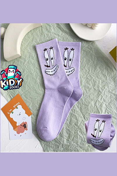 kidy Κάλτσες χαριτωμένων χαρακτήρων μωβ χρώματος