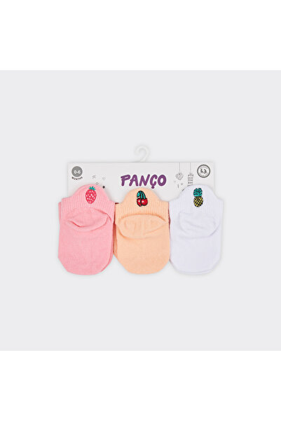 Panço Kız Bebek Nakışlı Renkli Soket Çorap Set