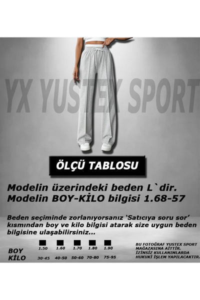 yx yustex sport GRİ Baggy Erkek Eşofman Altı Casual Comfort Rahat