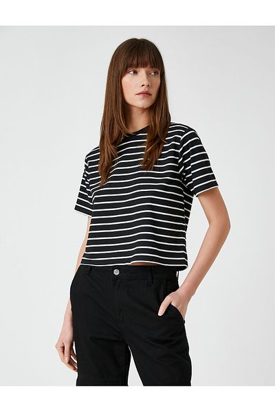 Koton Tricou cu mânecă scurtă cu decolteu