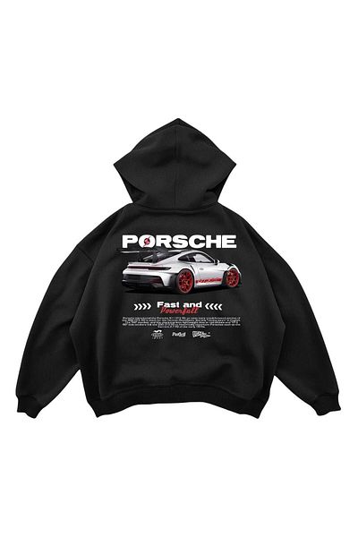 SVART WEAR Porsche Gt3Rs Design Premium Oversize суитшърт с качулка