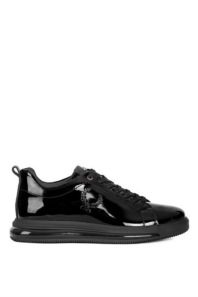 MARCOMEN 152-20171 Men's Genuine Leather Patent Leather Casual Shoes Black