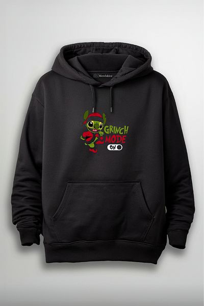 SM Satranç Medya Grinch Mode On Πρωτοχρονιάτικο εμπριμέ Unisex Hoodie