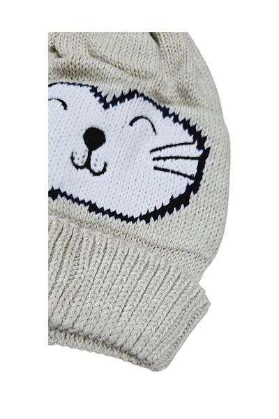 SeaBubbles Baby Boy Knitwear Beanie with Cat