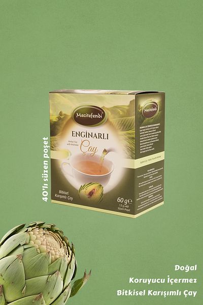 Mecitefendi 40 Pieces Artichoke Tea Decorated Bags