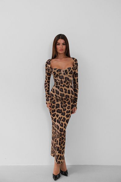 Black Fashion Rochie Glop cu imprimeu leopard