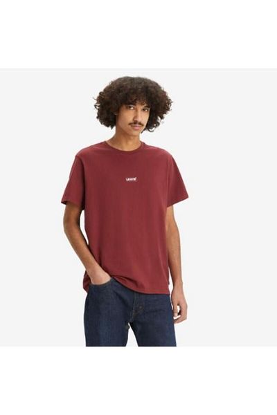 Levi's Men's Claret Red Relaxed Fit Cotton T-shirt - A7772-0010