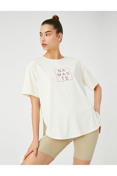 Koton Relax Fit Yoga Sports T-shirt Namaste Printed